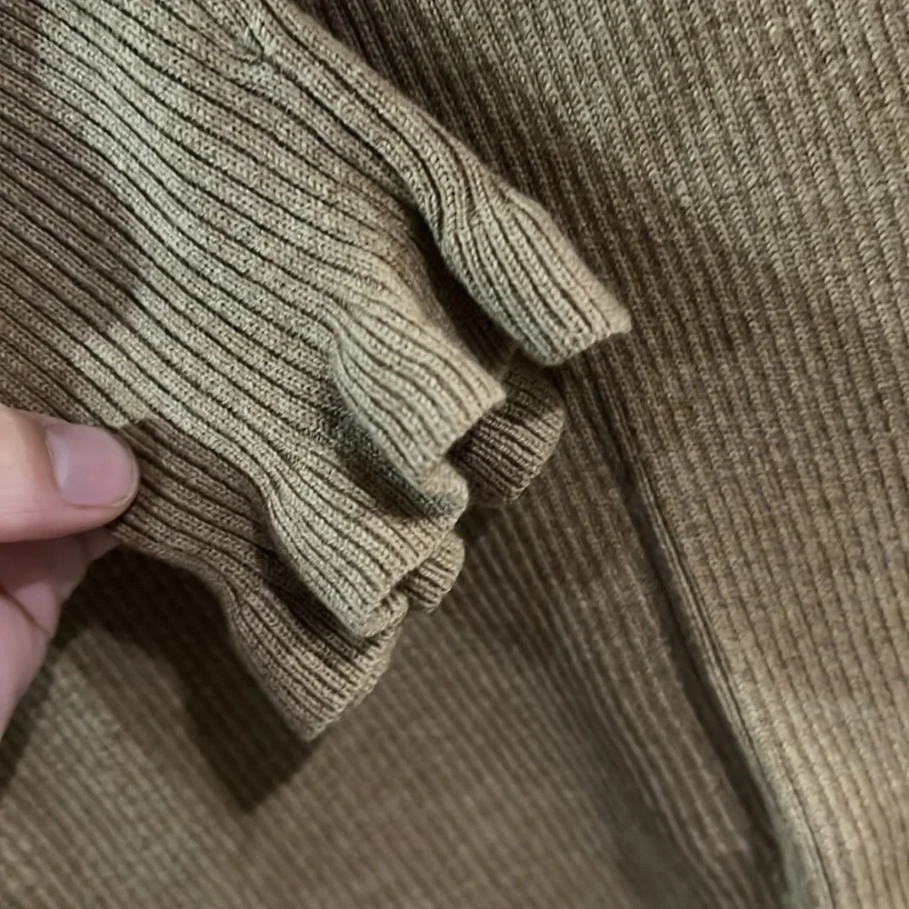 Sezane Soizic Cotton & Wool Ruffle Sleeve Ribbed Sweater - Picture 5 of 5